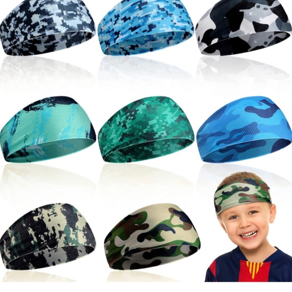 8 Pieces Kids Sports Headbands Athletic Sweatbands Headbands Boys Headbands​​